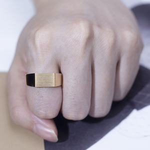 Bague en or jaune 14 carats pour homme MSR-692, minimaliste, pour tous les jours, avec diamant de laboratoire. - Product Image 4