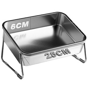 ชามอาหารสัตว์เลี้ยงสแตนเลสแบบยกสูง มุมเอียง 15 องศา ป้องกันคอ สำหรับสุนัขและแมว ความสูง 12 ซม. - Product Image 3