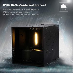 Lampe murale LED carrée moderne en aluminium pour extérieur, étanche, noire et blanche, haute luminosité, pour escalier de jardin - Product Image 4