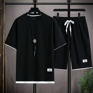 Ensemble short et t-shirt décontracté d'été pour homme IStapromo, imprimé gaufré, grande taille pour adolescents - Product Image 1