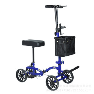 Trottinette pliable Fuyi bleue 9007FA avec siège et panier pour l'aide à la mobilité des personnes âgées - Product Image 3
