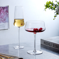 Verres à vin rouge à tige élégante de 18.5oz gobelet bordeaux en verre cristal sans plomb clair