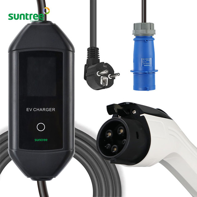 7Kw 0~32 Amp Portable Plug-in Ev Charging Station Home Emergency Electric Vehicle Charger