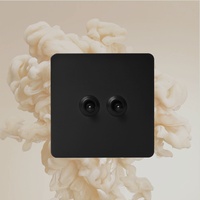 Interrupteur à bascule mural en acier inoxydable noir mat 2 voies 10A 16A 220v 86 Retro Vintage Metal Pure Brass Lever Switch
