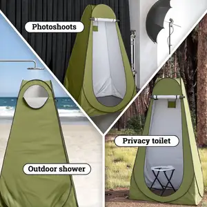 Tienda de ducha instantánea de privacidad emergente portátil para exteriores, tienda de ducha más barata para inodoro de campamento con ventana, tienda de ducha para acampar
