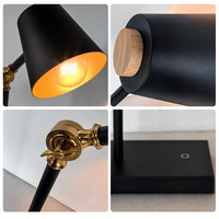 Lampu Meja Lipat Amerika yang Dapat Disesuaikan dengan Sentuhan Sederhana, Lampu Malam Cerdas dengan Cahaya Hangat untuk Penggunaan di Kamar Tidur di Samping Tempat Tidur.