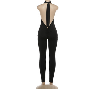 PEEQI K25Q86713 Nuova Collezione Inverno 2025: Tuta Sexy Senza Maniche per Donne, Schiena Scoperta, Allacciatura al Collo, Jumpsuit alla Moda - Product Image 6