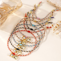 Go2boho Handgemaakte 5 Stuks Gevlochten Verstelbare Vergulde Hart Charme Strass Sieraden Armband Set Valentijnsdag Cadeau Voor Vrouwen