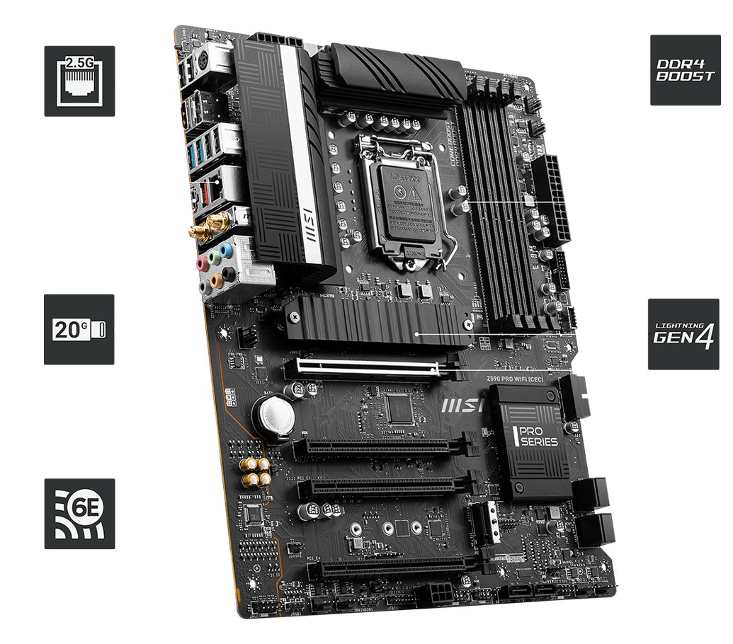 MSI Z590 PRO ไวไฟ/VDH ไวไฟ