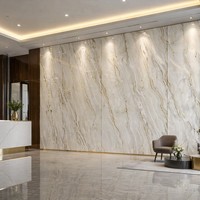Panneau mural décoratif moderne en PVC brillant UV, flexible, imperméable, ignifuge et résistant à l'humidité, effet marbre, pour usage domestique et hôtelier