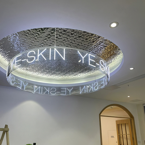 Round Hanging 3D Front Lit Channel Letters Acrylic Metal Business Sign Indoor Shop <strong>Name</strong> <strong>Light</strong> up Signboard Boutique Salon Office - Product Image 2