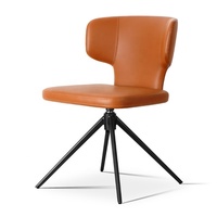[En stock] Chaise de salle à manger rotative en PU, chaise de luxe légère et confortable pour la maison, chaise de coiffeuse simple, chaise de bureau avec dossier