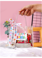 Sac fourre-tout en PVC Transparent de qualité supérieure emballage cadeau à fond carré pour sac cadeau d'accompagnement d'anniversaire de maternelle