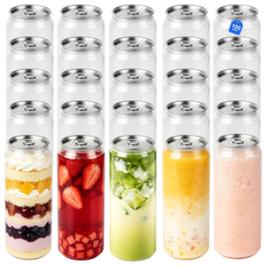 Bouteilles en plastique transparentes de qualité alimentaire pour soda et jus, formats 210ml, 250ml, 330ml, 500ml, avec ouverture facile - Product Image 1