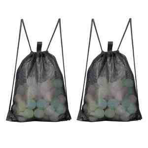 Bolsas de malla negras portátiles con cordón, personalizadas, resistentes, para gimnasio, lavandería, playa, juguetes, para hombres y mujeres - Product Image 1