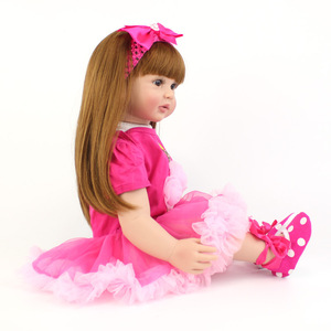 Muñeca <span class=keywords><strong>Reborn</strong></span> Kawaii Rosa bebé de 60cm, recién nacido de alta calidad para bebé, juguete vivo, regalo único y encantador para niñas - Product Image 4