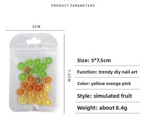 เรซิ่นรูปเลมอนสีสันน่ารัก 50 ชิ้น สำหรับตกแต่งเล็บ งานฝีมือ DIY สำหรับตกแต่งเล็บ - Product Image 6