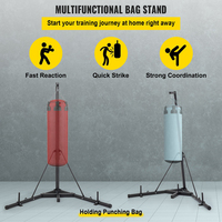 Support de poinçonnage en acier autonome robuste Support de sac de boxe pliant réglable en hauteur pour le fitness à domicile