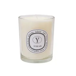 Venta al por mayor de velas de aromaterapia de aceites esenciales para el hogar, dormitorio, incienso, vaso de cristal transparente, cera de soja, velas perfumadas, regalos