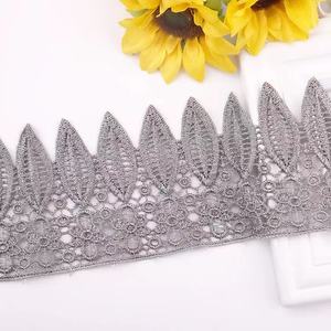 Dentelle en polyester <span class=keywords><strong>soluble</strong></span> à l'eau, motif feuille colorée, 9,5 cm, pour la décoration de vêtements, robes et foulards DIY - Product Image 3