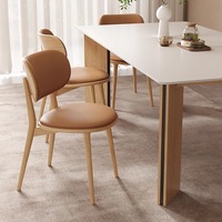 Chaise de salle à manger en bois massif nordique, design moderne, dossier simple, chaise haut de gamme, sac souple, détente, salon, salle à manger