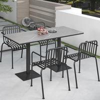 Ensemble table et chaises d'extérieur personnalisable en dalle de roche, style nordique, luxe léger, simple et décontracté, pour balcon, salon de thé et restaurant de barbecue
