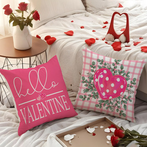 Set di <span class=keywords><strong>Federe</strong></span> Rosa in Lino <span class=keywords><strong>con</strong></span> Lettere, Cuscini Decorativi per Divano, Arredamento Casa, Regalo per San Valentino - Product Image 3
