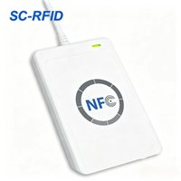 Lecteur/graveur de cartes intelligentes RFID mini portable 13,56 MHz ACR 122U USB NFC en matériau ABS pour contrôle d'accès