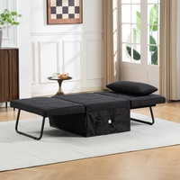 Canapé-lit convertible moderne à une place avec repose-pieds pour hôtel, appartement, hôpital, salon, chambre à coucher