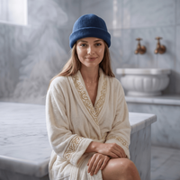 Chapeau de sauna en laine mérinos isolant thermiquement, protection des cheveux, style bonnet, accessoire de sauna
