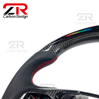 Volant de course sportif personnalisé en fibre de carbone régulière avec LED RPM et cuir véritable pour Ford Explorer ST ST-Line TFD TFC Raptor