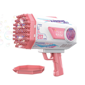 Juguete clásico para niños, pistola de burbujas eléctrica para exteriores con 125 agujeros, luces de fiesta, fabricante automático de burbujas, regalo para niños - Product Image 1