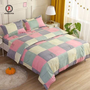 Parure de draps en microfibre pure, housse de <span class=keywords><strong>couette</strong></span> en polyester lavé, housse de <span class=keywords><strong>couette</strong></span> simple, draps de lit pour une <span class=keywords><strong>personne</strong></span> ou deux personnes - Product Image 2