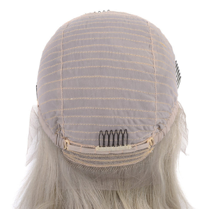 Peluca de Cabello Natural con Frente de Encaje y Parte Media Pre-Plucked, Color Gris Plateado, Corte Bob, para Mujer, Venta al Por Mayor - Product Image 5