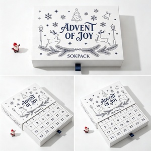 Caja de Regalo de Calendario de Adviento Navideño de 24 Días con Impresión Personalizada, Caja Rígida con Cajón Deslizante para Cuenta Regresiva de Navidad, para Productos de Belleza y Cuidado de la Piel - Product Image 3