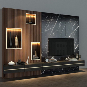 Parete Tv da 85 ''Nordic moderno vetrina mobili da soggiorno con retroilluminazione - Product Image 1