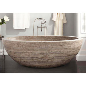 Newstar Freistehende Badewanne aus Naturweißem Marmor Einweich-Badewannen Marmor-Spa-Badewanne Massiver Stein Marmor-Badewanne - Product Image 6