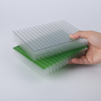 Panneau rectangulaire en polycarbonate multicouche transparent, résistant aux chocs et aux UV, plaque PC alvéolaire anti-UV