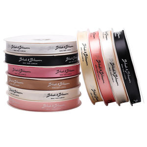 Ruban en satin polyester double face personnalisé en gros, couleurs personnalisées, logo imprimé en relief, ruban en satin noir pour emballage, rubans cadeaux - Product Image 2
