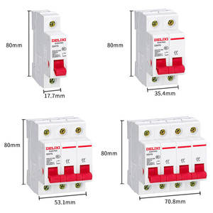 Interruptores de Circuito Delixi DZ47G Monofásicos 2P/1P Trifásicos 3P/4P Cuatro Cables (25A/32A/40A/63A/125A/100A) - Product Image 1