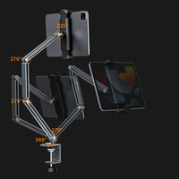 Nouveau support universel de bureau 2023 à triple bras flexible en alliage d'aluminium pour tablette et téléphone (iPad compatible)