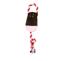 Jouet pour chien Style dessin animé nettoyage des dents de chiot crème glacée couinement chien corde en peluche