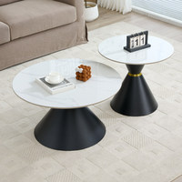 Table basse en pierre de style minimaliste moderne, table d'appoint pour canapé, idéale pour les petits appartements, design luxueux et léger pour le salon