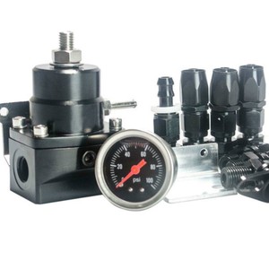 Régulateur de pression de carburant tout noir avec kit de raccords 65-96 psi pour mise à niveau du moteur 4 cylindres - Product Image 5