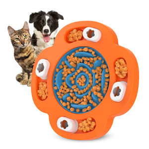 Mainan Puzzle latihan anak anjing, mangkuk silikon Dispenser makanan lambat untuk anjing dan anjing dengan cangkir hisap - Product Image 5