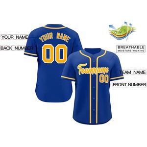 Maillot de baseball personnalisé unisexe pour adulte, à boutons, anti-humidité, avec nom, numéro et nom d'équipe brodés en twill 00 - Product Image 2