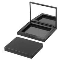 Offre spéciale Vente en gros Boîte d'ombres à paupières en plastique noir de haute qualité contenant des miroirs Palette d'ombres à paupières de maquillage personnalisé