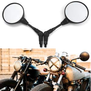 10mm Round Folding Rearview Motorcycle <b>Mirrors</b> for Sports Bike Suzuki Cruiser Scooter for Honda - Product Image 2