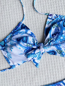 Traje de Baño Bikini Estampado para Mujer, Nuevo, en Oferta, Tejido Reciclado, Traje de Baño de Dos Piezas, Ecológico - Product Image 4