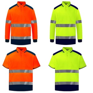 Quick Drying Breathable Polyester Short Sleeved Construction Site Safety Reflective T-shirt - Product Image 1